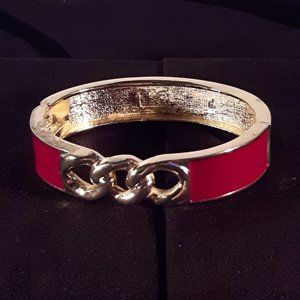 Vintage 90s Costume Jewelry Bracelet -  Maroon and Gold-Style.